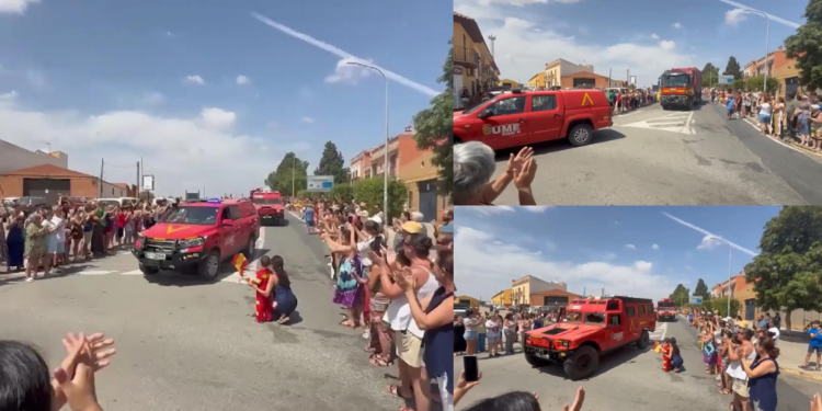 Niebla residents clap Spanish troops after brutal 10-day wildfire FINALLY stabilises