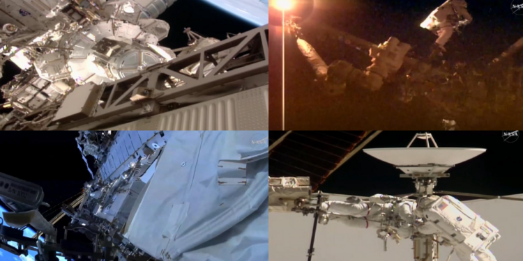France’s Sophie Adenot makes debut spacewalk to replace high-speed antenna