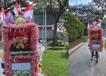 Clementi’s Legendary Delivery Rider Returns With A National Day-Themed Bike Display