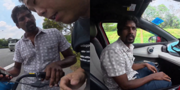 Migrant Worker Accidentally Cycles Onto Expressway, Kind Samaritan Steps In To Help