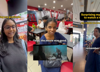 Singapore Employer Surprises Helper With First-Ever Cinema Trip To Watch Vijay’s Last Film