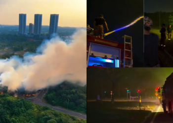 Johor Firefighters Battle 51.4-Hectare Kota Tinggi Blaze, With 42% Of Fire Extinguished
