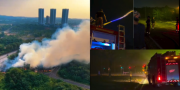Johor Firefighters Battle 51.4-Hectare Kota Tinggi Blaze, With 42% Of Fire Extinguished