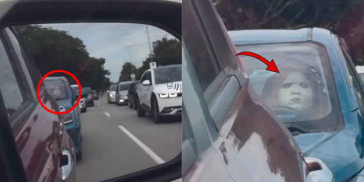 Driver’s Face Mask Had Everyone On The Road Doing A Double Take