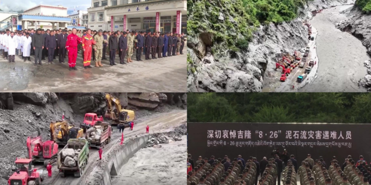 A moment for the lost – Rescue teams pause Gyirong search to honour mudslide victims
