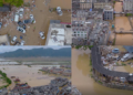 Fuding buried in mud – Drone footage reveals wrecked streets after Typhoon Saudel