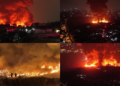 Midnight inferno – Monster flames tower over West Jakarta as wind-whipped scrapyard blaze rages