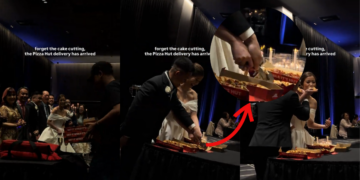 Bride And Groom Ditch Traditional Wedding Cake For Pizza Hut On Their Big Day